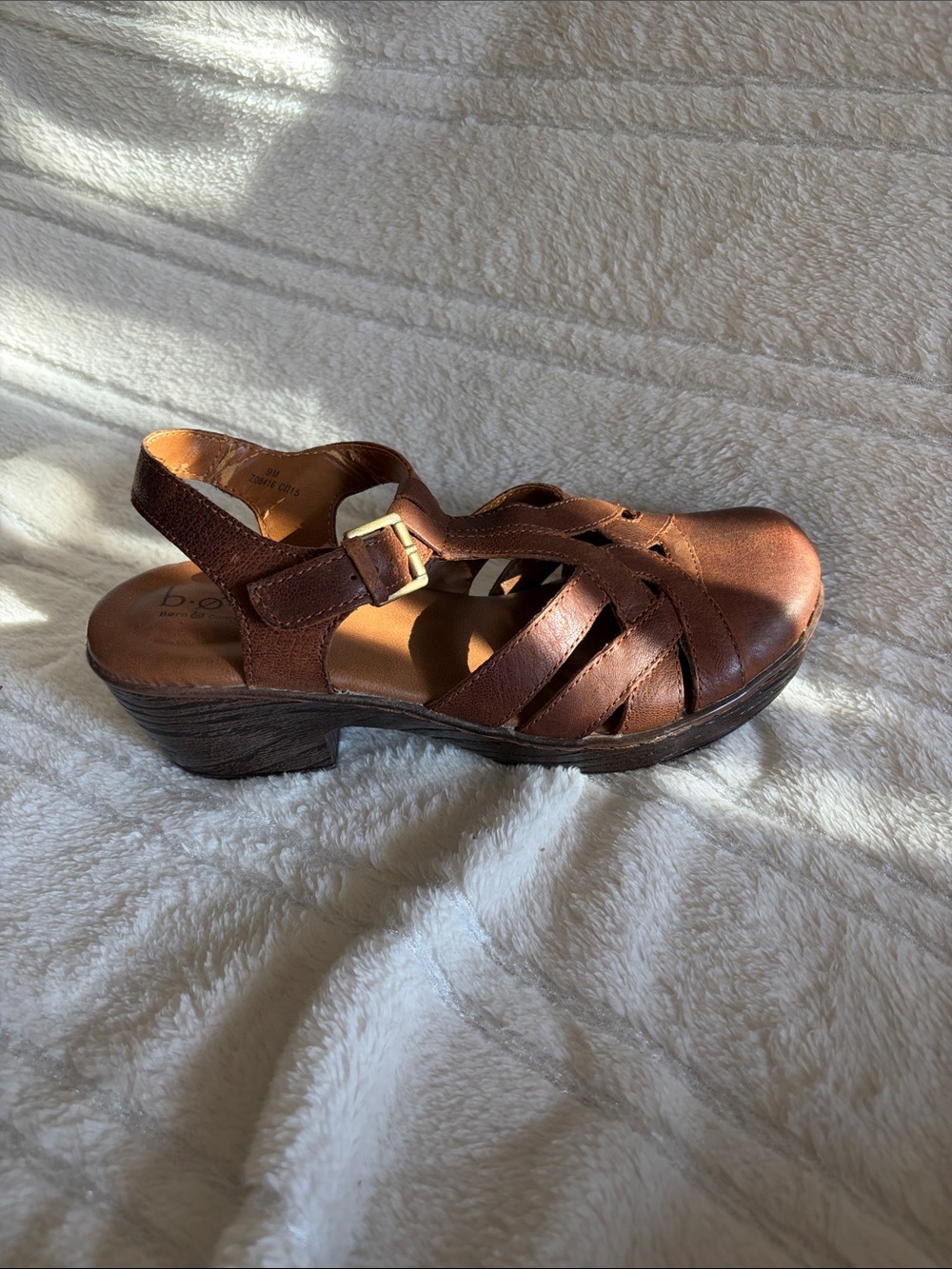 Women’s Brown Leather Strappy Slingback Heels Size 9 - Picture 3 of 7